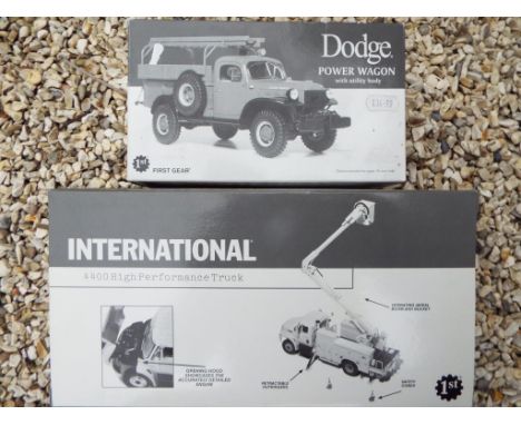 First Gear - two diecast models comprising 1:34 scale 4400 High Performance Truck and 1:30 scale Dodge Power Wagon with utili