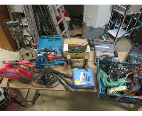 A QUANTITY OF ELECTRICALS , DIY TOOLS TO INCLUDE A JET WASHER - ALL UNTESTED A/F