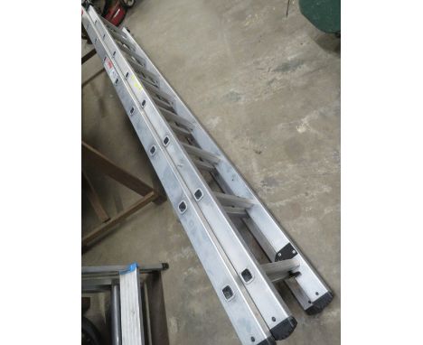 A HAILO ALUMINIUM DOUBLE LADDER