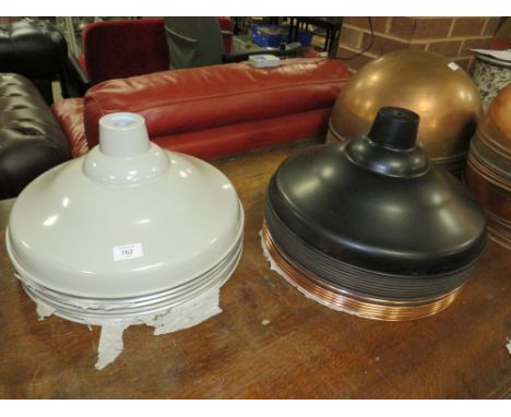 A SET OF 24 COPPER AND MIXED CANOPY LIGHT SHADES DIA. 40 CM