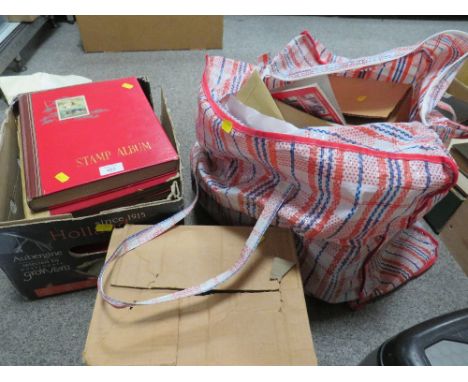 A LARGE QUANTITY OF STAMPS ETC OVER SEVERAL ALBUMS, FIRST DAY COVERS ETC 