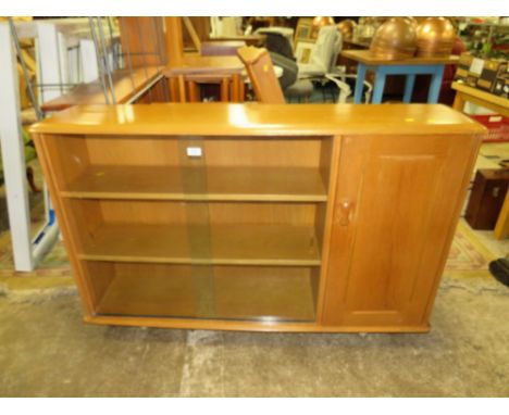 A LIGHT OAK / GLAZED BOOKCASE