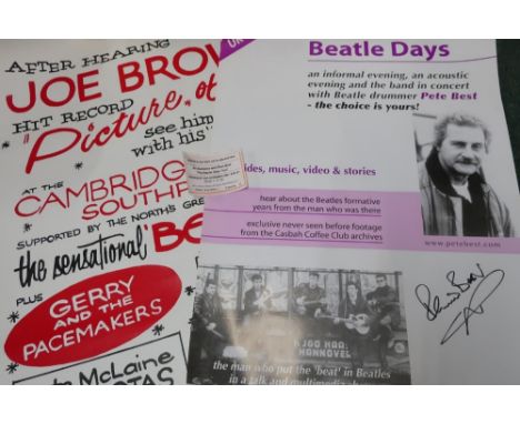 Replica concert posters including The Beatles, 3 Beatles Days promo posters including 1 signed by original Beatles drummer Pe