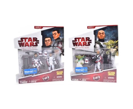 Star Wars - The Clone Wars - x2 2009 Walmart Exclusive 3.75" scale action figure sets: ' Lieutenant Thire &amp; Clone Trooper