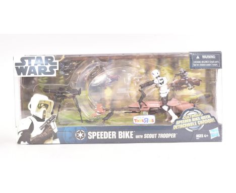 Star Wars - Speeder Bike - 2012 Hasbro made Toys R Us Exclusive ' Speeder Bike With Scout Trooper ' action figure playset. Fa
