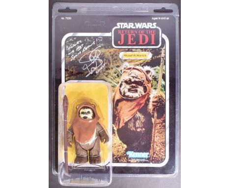 Star Wars - Warwick Davis (Wicket the Ewok) - autographed large scale Gentle Giant made Kenner Jumbo action figure ' Wicket W