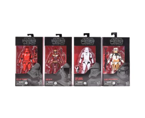 Star Wars - The Black Series - x4 Hasbro made 6" scale boxed Black Series action figures comprising: E9320 Sith Jet Trooper, 