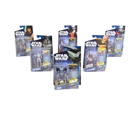 Star Wars - The Clone Wars - x6 2010 / 2011 Hasbro made The Clone Wars MOC carded action figures. Comprising: CW11 Aurra Sing