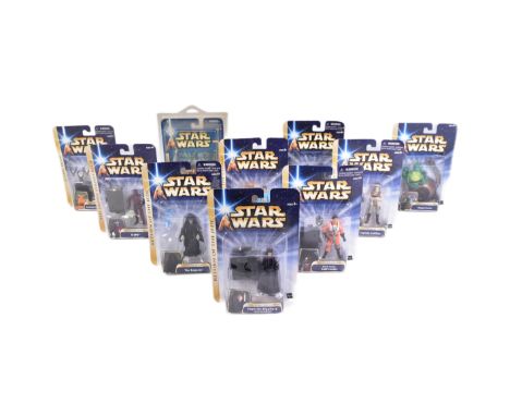 Star Wars - Action Figures - 'Blue Card' - a collection of x10 2000s Hasbro made MOC carded action figures, comprising: Celeb
