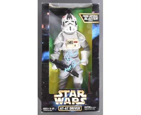 Star Wars - Paul Jerricho (AT-AT Driver) - autographed 12" scale vintage 1997 Kenner boxed action figure ' AT AT Driver '. Si