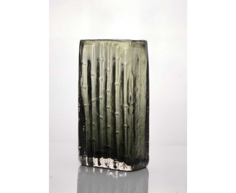 GEOFFREY BAXTER (1922-1995) FOR WHITEFRIARS - A mid-century textured range 'Bamboo' glass vase, pattern no.9669 in 'Willow' c