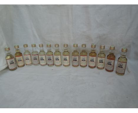 Fourteen Master of Malt Single Malt Whisky Miniatures, Aberfeldy 14 year old distilled 78 43% vol, Caol Ila 20 year old 43% v