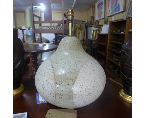 A Rye pottery lamp with large shade