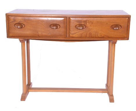 Circa 1960s Ercol style dressing table with two drawers