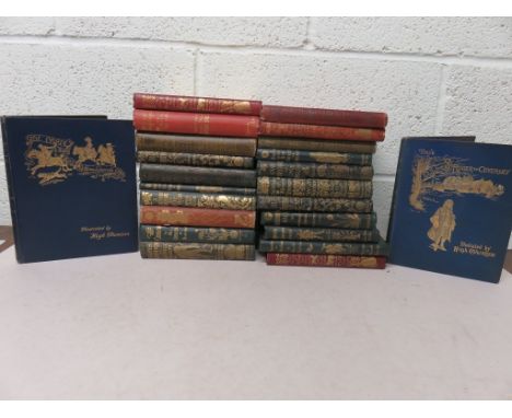 Collection of twenty-three illustrated books, the majority with illustrations by Hugh Thomson, all with decorative bindings a
