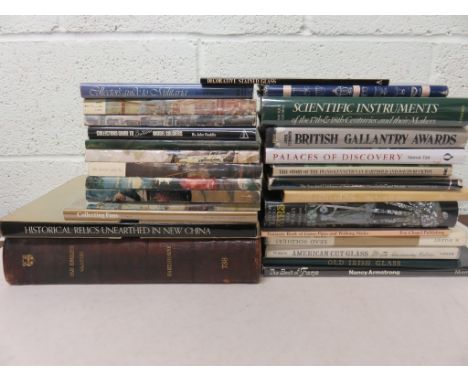 Collection of twenty-six reference books on various subjects to include; Glass, Militaria, Scientific Instruments, Fans etc