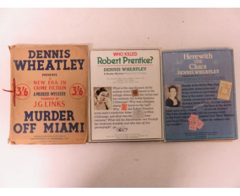 WHEATLEY, Dennis - Murder off Miami - Hutchinson & Co tog. w. two other Dennis Wheatley Murder Mysteries to include; Who Kill