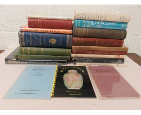 Collection of nineteen ceramic reference books and pamphlets to include; MacINTOSH - Harold - Early English Figure Pottery - 