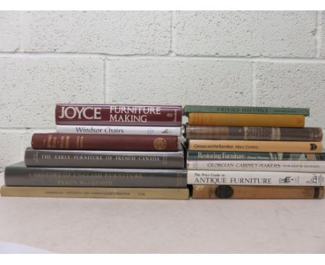 Collection of fourteen reference books relating to furniture to include; WARREN-CLOUSTON, K - The Chippendale Period in Engli