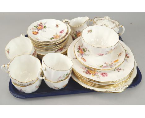 A Derby Posy's pattern part tea service, to include six cups, saucers, two handled sugar bowl, etc.