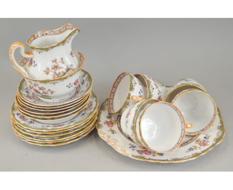 A Spode Eden pattern part tea service, to include six cups, and six saucers, etc.