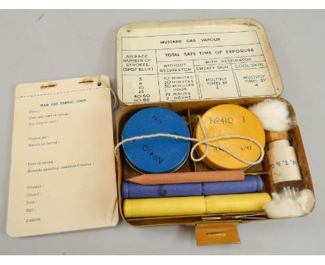 An RAF detector vapour kit, pocket size mark II, mustard gas vapour, unused, with manual etc.
