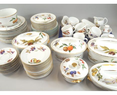 A large quantity of Royal Worcester Evesham pattern dinner and tea ware, to include five tureens and covers