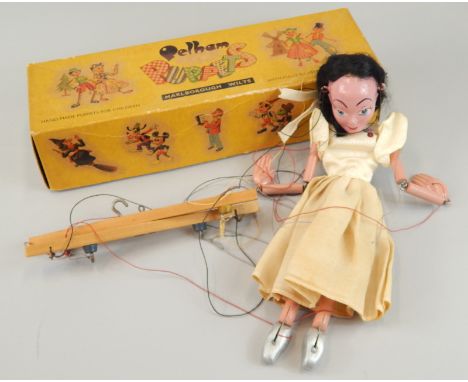 A Pelham puppet, modelled in the form of a young girl, in original box