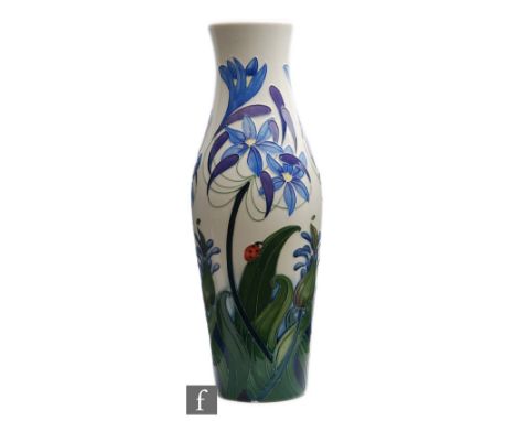 A large Moorcroft Pottery vase decorated in the Fly Away Home pattern designed by Rachel Bishop, impressed marks and dated 20