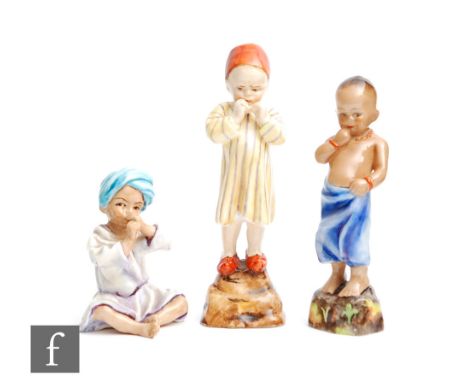 Three Royal Worcester models of children from the Children of the World series modelled by Freda Doughty, comprising Egypt 30