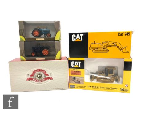 Five assorted farm related die cast models of various scales and manufactures, to include Caterpillar 245 Front Shovel, 6037 