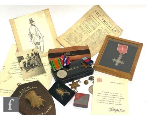 A small parcel lot of World War Two items relating to Linley Morton-Seaborn Captain and temporary Major R.A., to include Defe