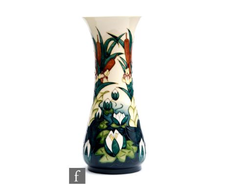 A Moorcroft Pottery vase decorated in the Lamia pattern designed by Rachel Bishop, printed and painted mark, height 31cm. 