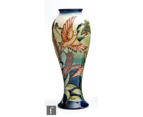 A Moorcroft Pottery vase decorated in the Lark Ascending pattern designed by Philip Gibson, numbered 274 from a limited editi