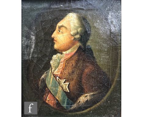 ENGLISH SCHOOL (EARLY 19TH CENTURY) - Portrait of King George III, oil on canvas, framed, 13cm x 11cm, frame size 22cm x 20cm