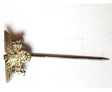 GERMAN SS POSTSCHUZ (POSTAL) POLICE STICK PIN LAPEL BADGE  un-marked with knurled pin