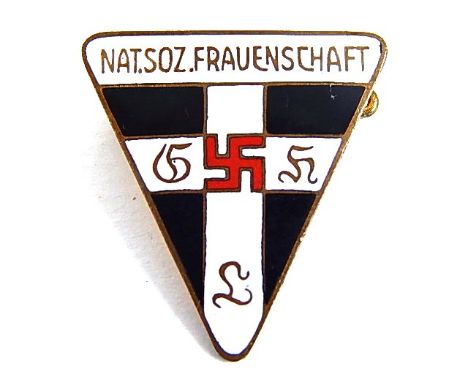 GERMAN 'RZM' FRAUENSCHAFT ENAMEL LAPEL BADGE  marked to reverse in raised letters 'RZM M1/92' complete with pin and catch