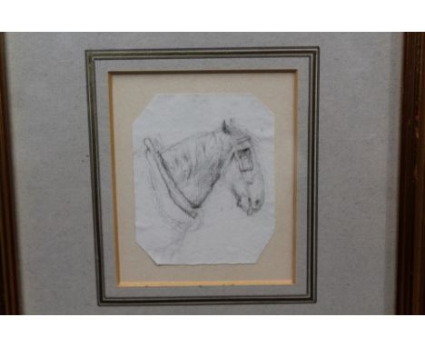 George Frost (1754 - 1821), collection of works including:  black chalk - plough team, horse's head in harness, plant study, 