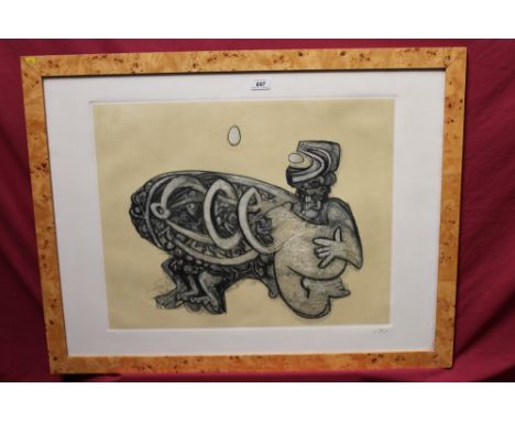 *Roberto Sebastian Matta (1911 - 2002), signed limited edition coloured etching - 'Figurazione', artists proof, in glazed fra