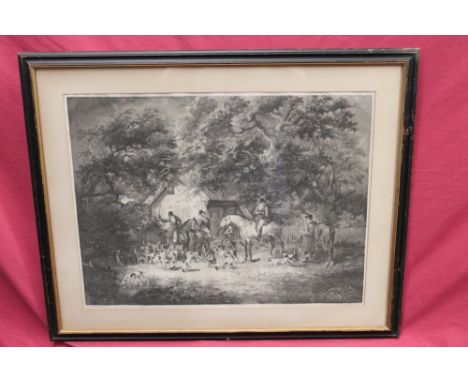 After Dean Wolstenholme, pair antique engravings by Reeve - hunting scenes, in glazed frames, 43.5cm x 57.5cm