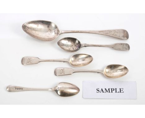 Set of six George IV silver Old English pattern teaspoons (London 1827), First World War silver Earl Roberts VC shooting spoo