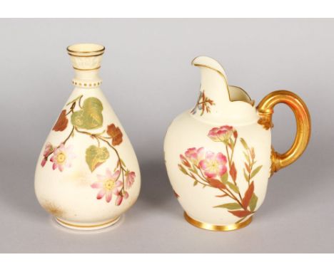 A ROYAL WORCESTER JUG, Pattern No. 1049, 5.5ins high, and A VASE (2).