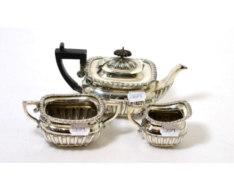A three piece silver tea service, Frederick Wilkins, Chester 1897