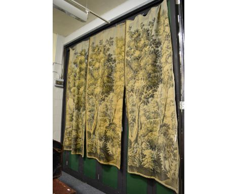 Two pairs of machine tapestry curtains, circa 1900