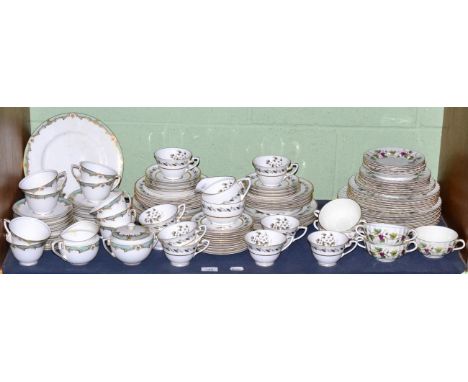 Three Royal Worcester part tea/dinner services 'Bernina' and 'Bacchanal' and another (one shelf)