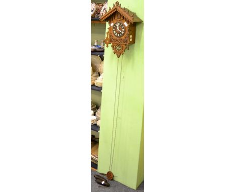 A Black Forest cuckoo clock, circa 1900, movement stamped GHS for Gordian Hettich within a leaf monogram