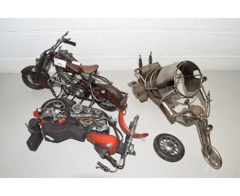 Three model motorbikes