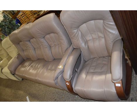 Himolla recliner armchair together with accompanying three seater sofa (2)