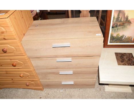 Modern light wood effect four drawer chest