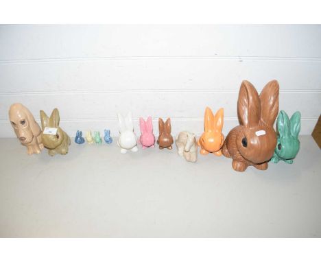 Collection of Sylvac and other ornaments to include a range of various bunny rabbits, model dog etc